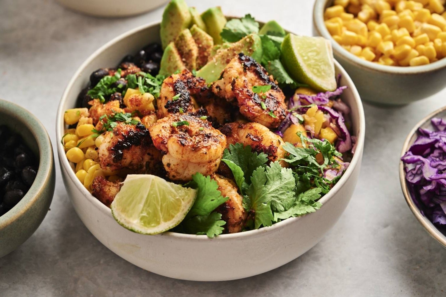 grain-bowl-with-shrimp-avocado-and-black-beans-recipe